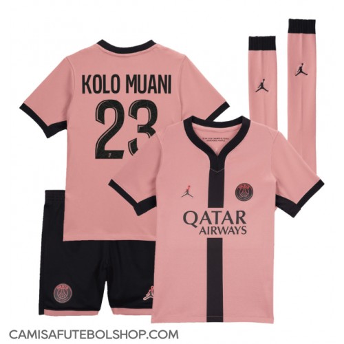 Camisa de time de futebol Paris Saint-Germain Randal Kolo Muani #23 Replicas 3º Equipamento Infantil 2024-25 Manga Curta (+ Calças curtas)